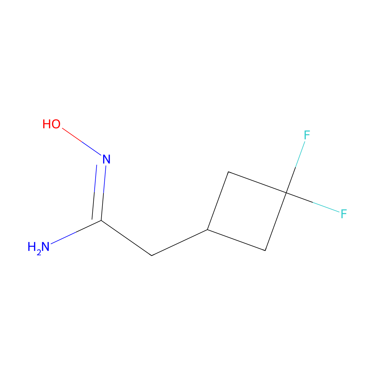 2-(3,3-difluorocyclobutyl)-N'-hydroxyethanimidamide molecular structure, CAS 1868894-80-7