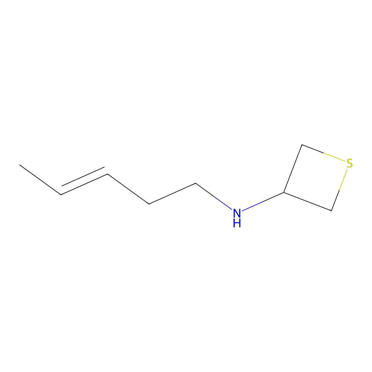 N-pent-3-enylthietan-3-amine molecular structure, CAS 1868899-12-0