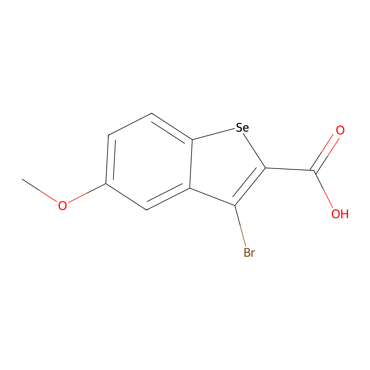 3-Bromo-5-methoxy-1-benzoselenophene-2-carboxylic acid molecular structure, CAS 186890-56-2