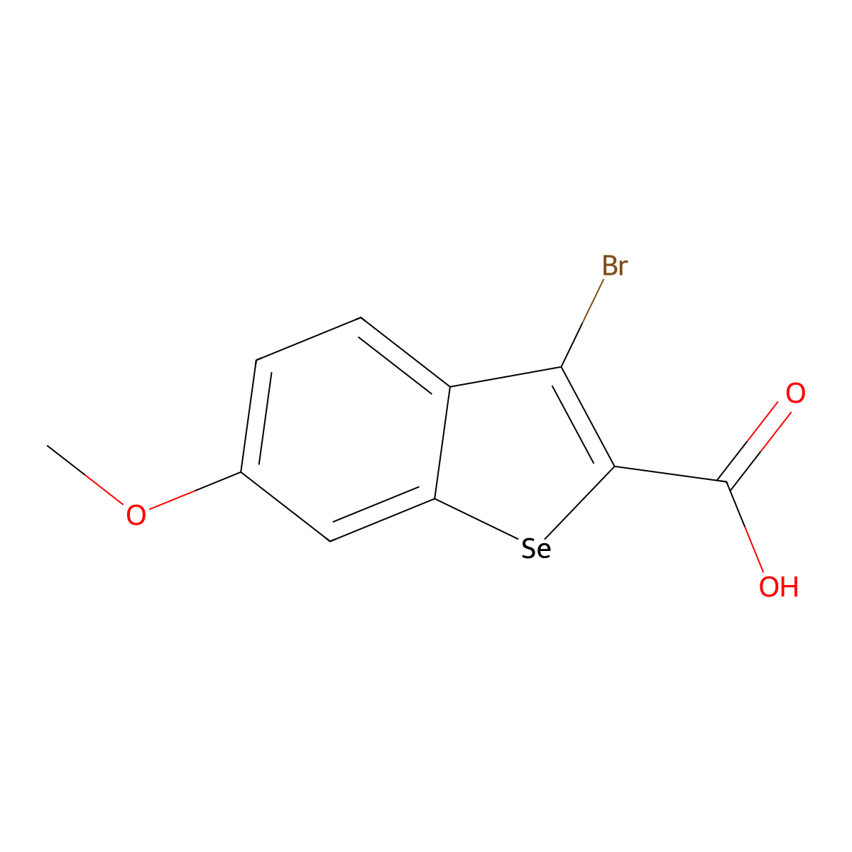 3-Bromo-6-methoxy-1-benzoselenophene-2-carboxylic acid molecular structure, CAS 186890-57-3