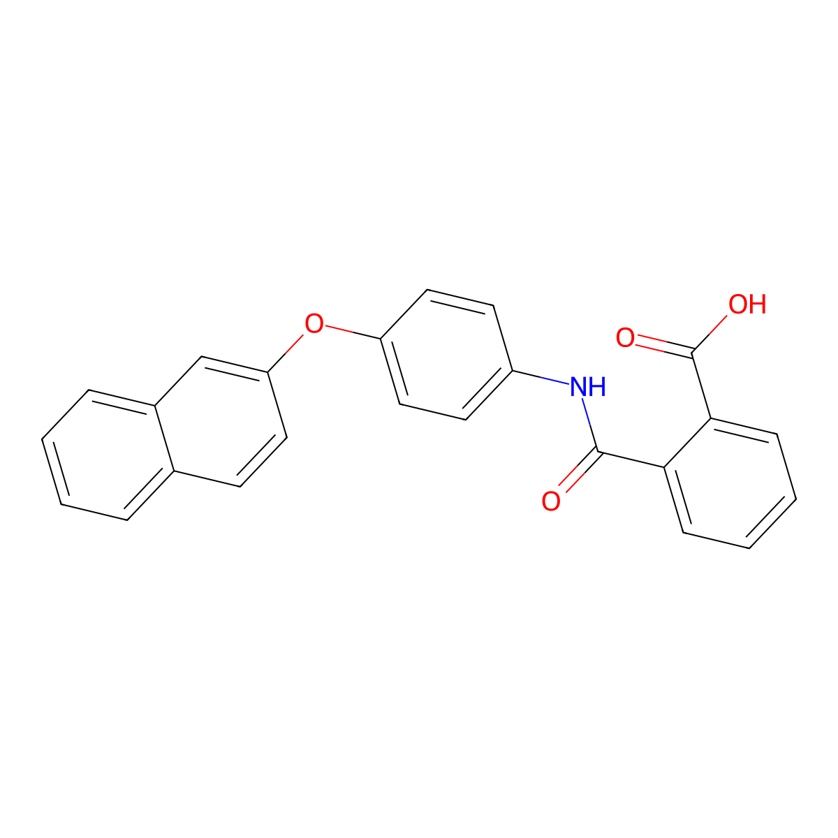 2-{[4-(2-Naphthyloxy)anilino]carbonyl}benzoic acid molecular structure, CAS 186891-13-4