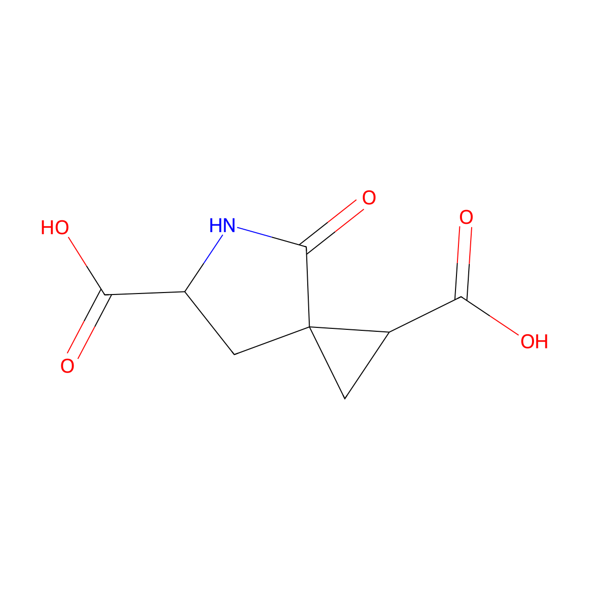 (1S,3S,6S)-4-Oxo-5-azaspiro[2.4]heptane-1,6-dicarboxylic acid molecular structure, CAS 1868986-51-9