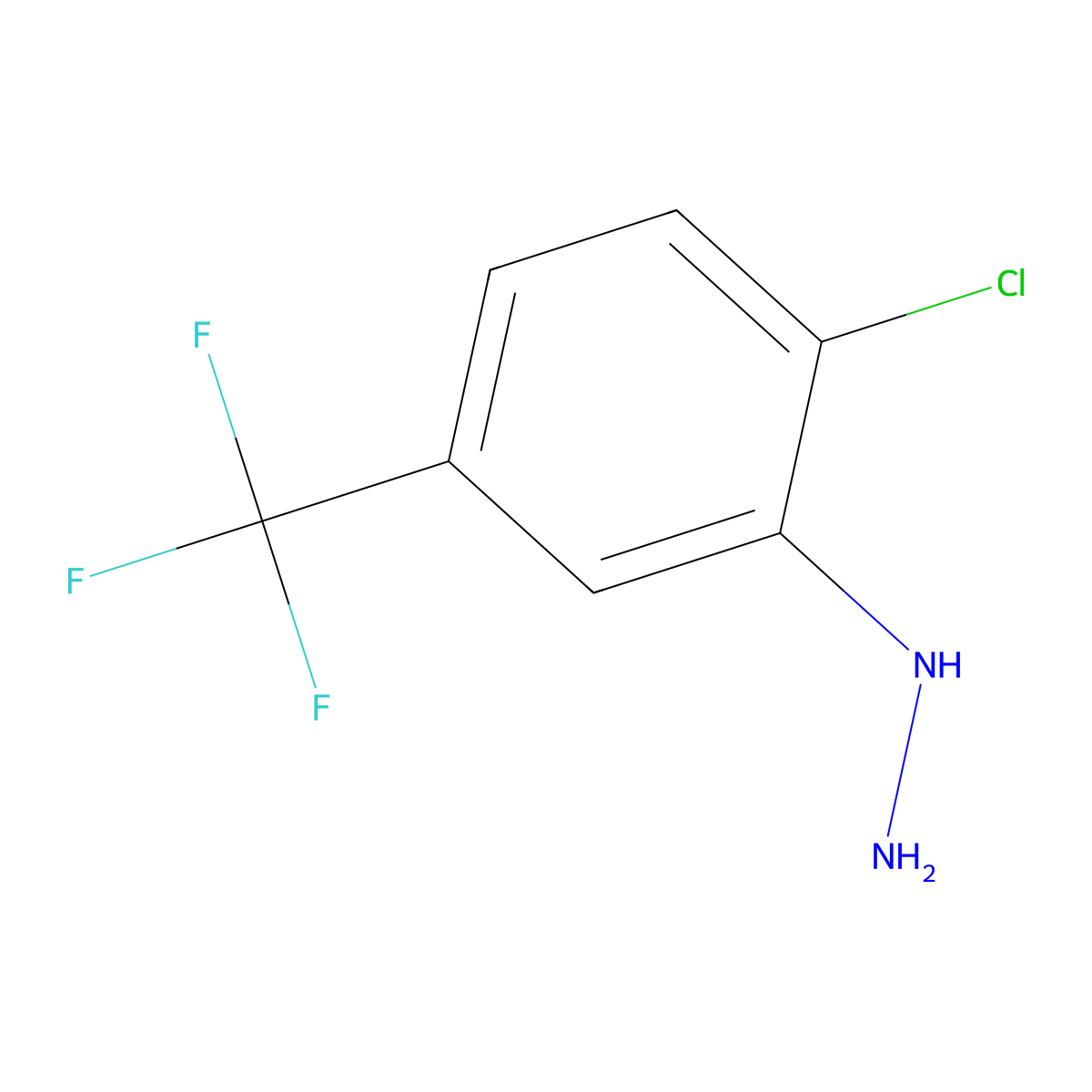 2-Chloro-5-(trifluoromethyl)phenylhydrazine molecular structure, CAS 1869-22-3