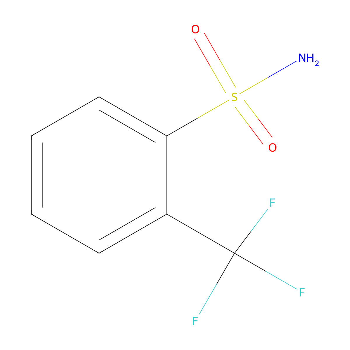 2-(Trifluoromethyl)benzenesulfonamide molecular structure, CAS 1869-24-5