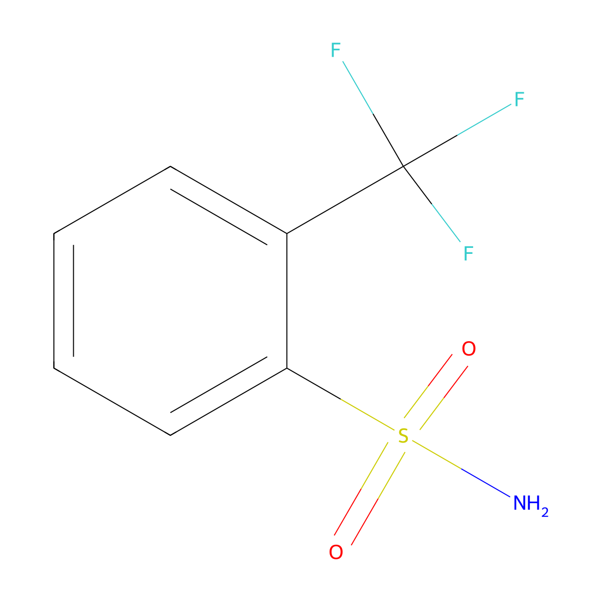 2-(Trifluoromethyl)benzenesulfonamide molecular structure, CAS 1869-24-5