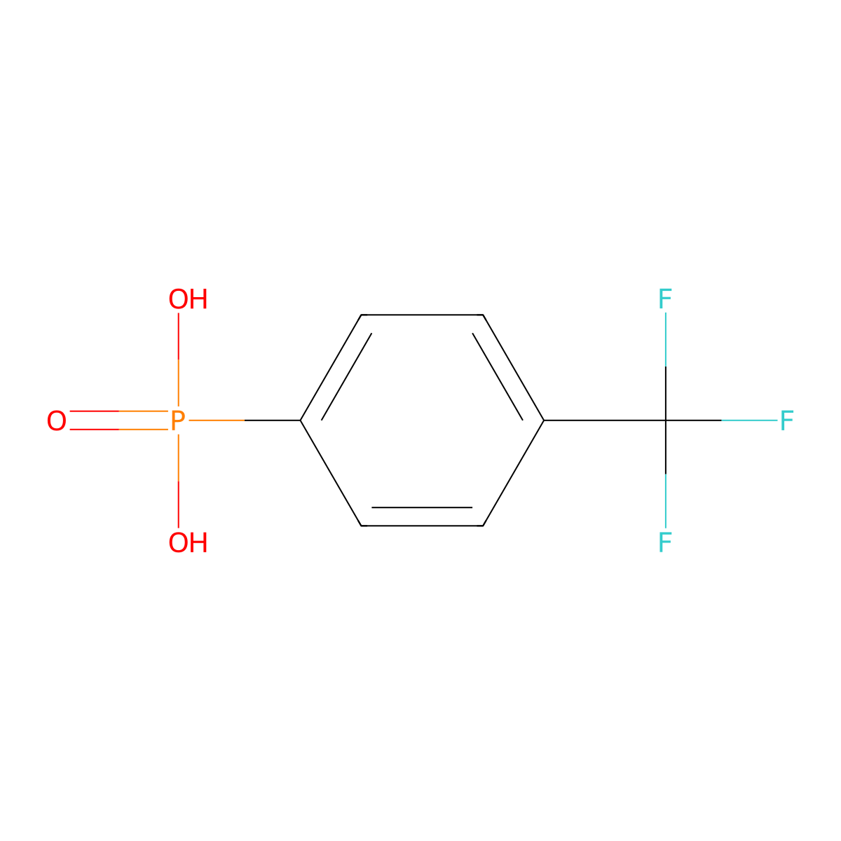 [4-(Trifluoromethyl)phenyl]phosphonic acid molecular structure, CAS 1869-27-8