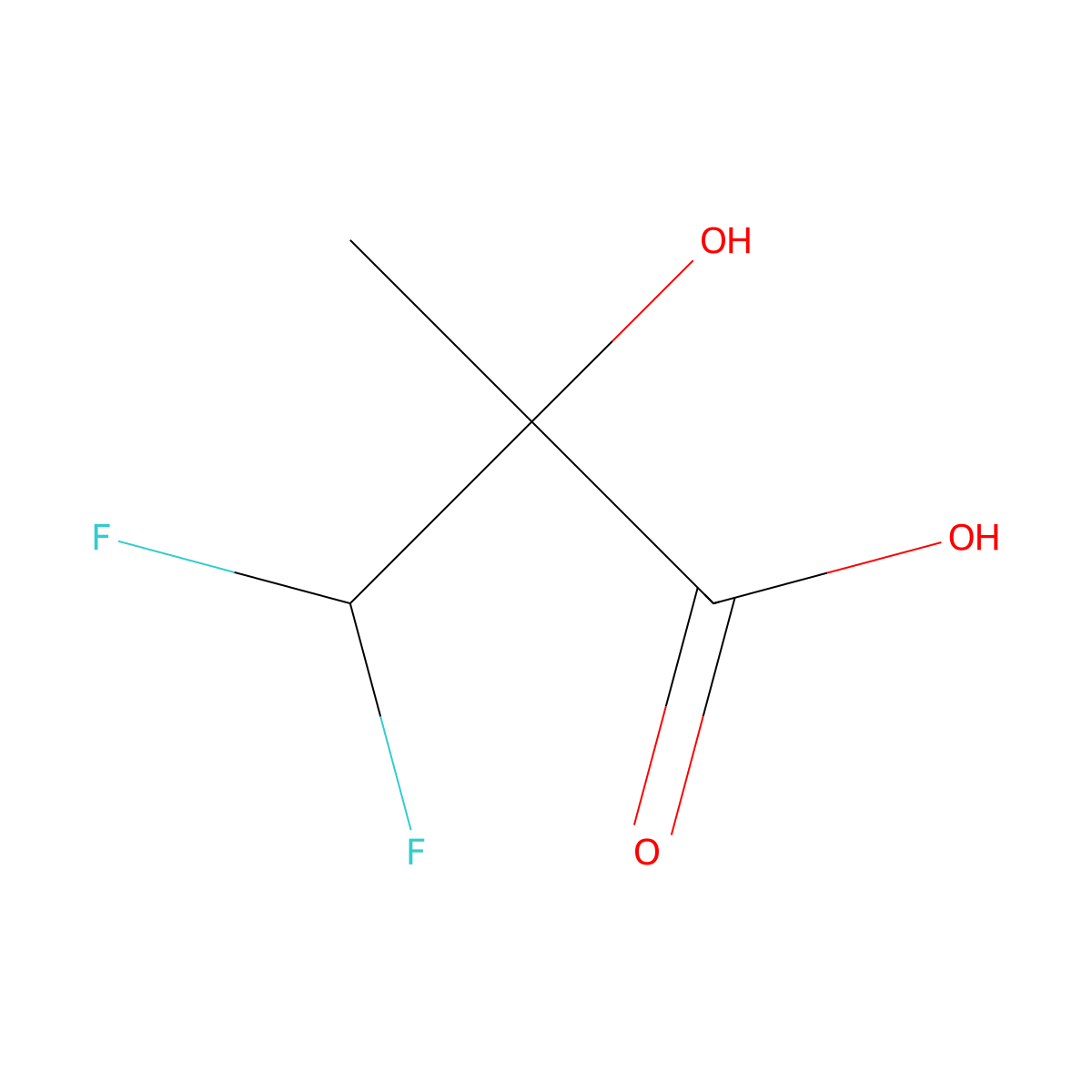 2-(Difluoromethyl)-2-hydroxypropionic acid molecular structure, CAS 1869-40-5