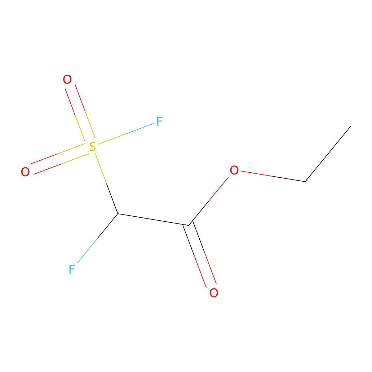 Ethyl 2-fluoro-2-fluorosulfonylacetate molecular structure, CAS 1869-41-6