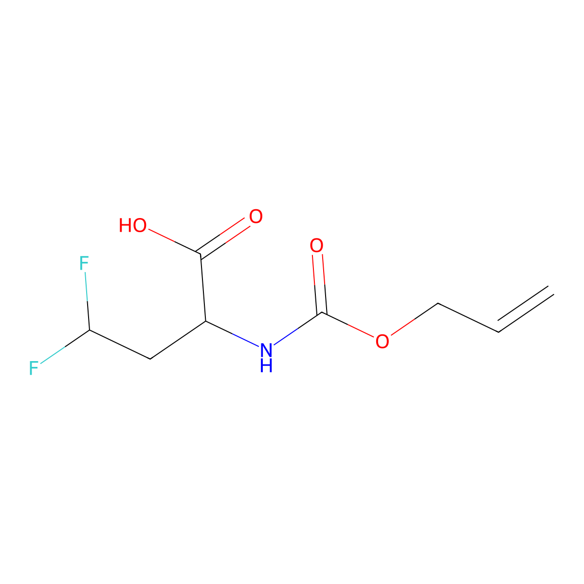 4,4-Difluoro-2-{[(prop-2-en-1-yloxy)carbonyl]amino}butanoic acid molecular structure, CAS 1869013-43-3