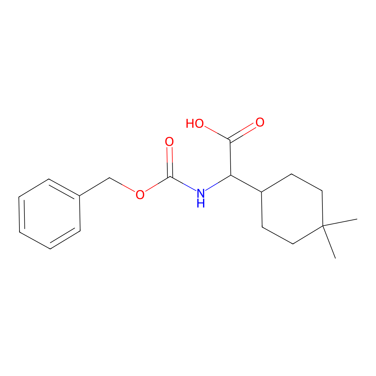 2-{[(Benzyloxy)carbonyl]amino}-2-(4,4-dimethylcyclohexyl)acetic acid molecular structure, CAS 1869025-26-2