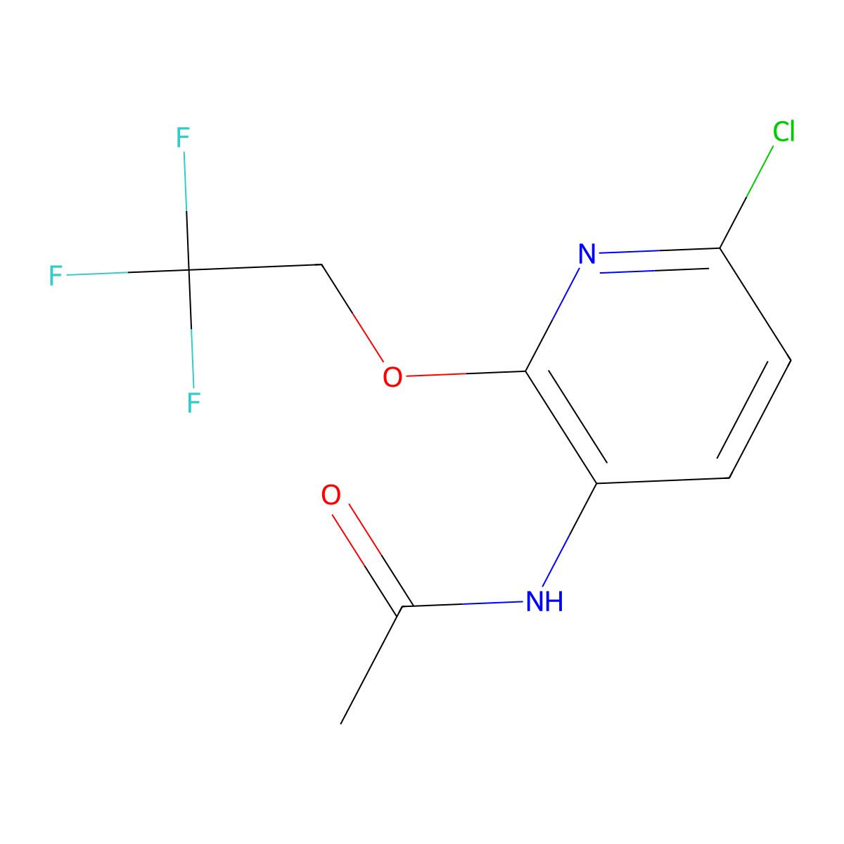N-(6-Chloro-2-(2,2,2-trifluoroethoxy)pyridin-3-yl)acetamide molecular structure, CAS 1869058-25-2