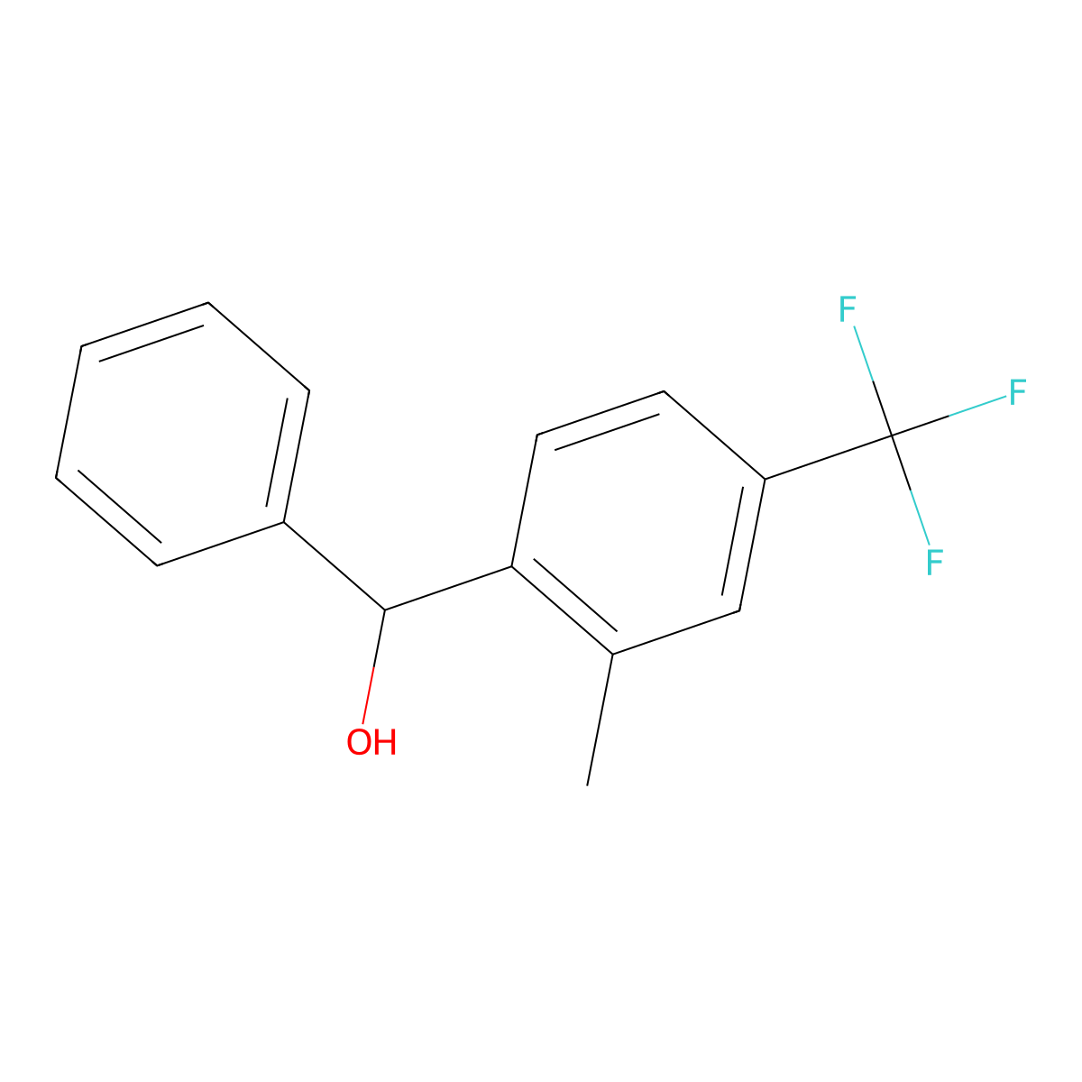 (2-Methyl-4-(trifluoromethyl)phenyl)(phenyl)methanol molecular structure, CAS 1869063-67-1
