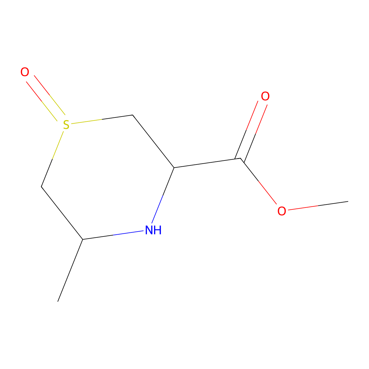 Methyl 5-methylthiomorpholine-3-carboxylate 1-oxide molecular structure, CAS 1869084-48-9