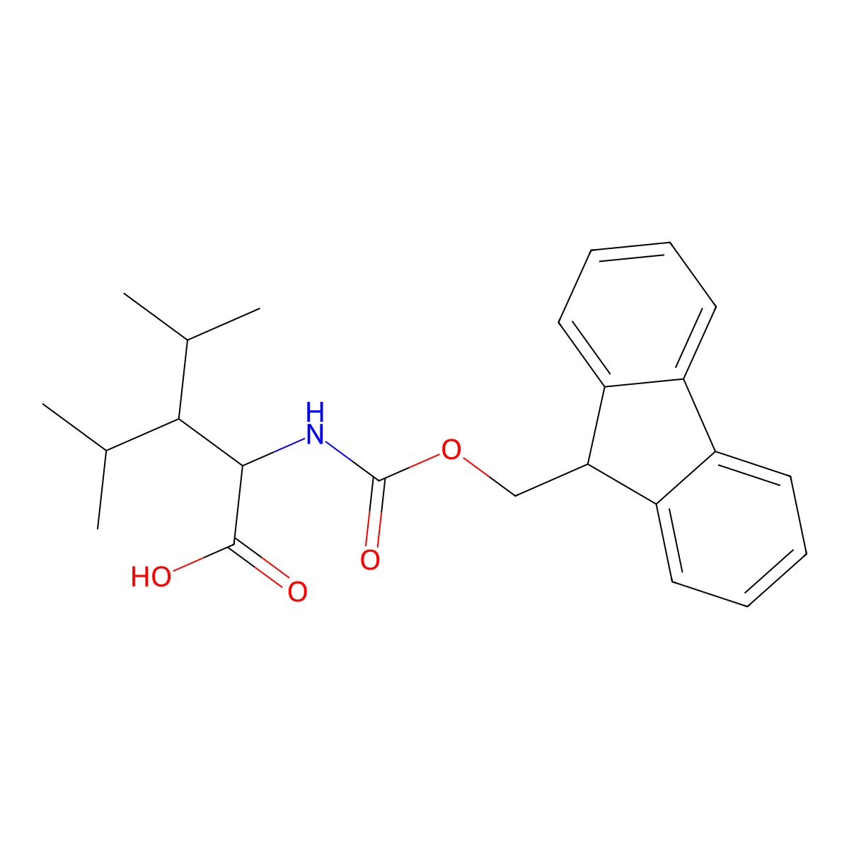 2-({[(9H-fluoren-9-yl)methoxy]carbonyl}amino)-4-methyl-3-(propan-2-yl)pentanoic acid molecular structure, CAS 1869095-39-5