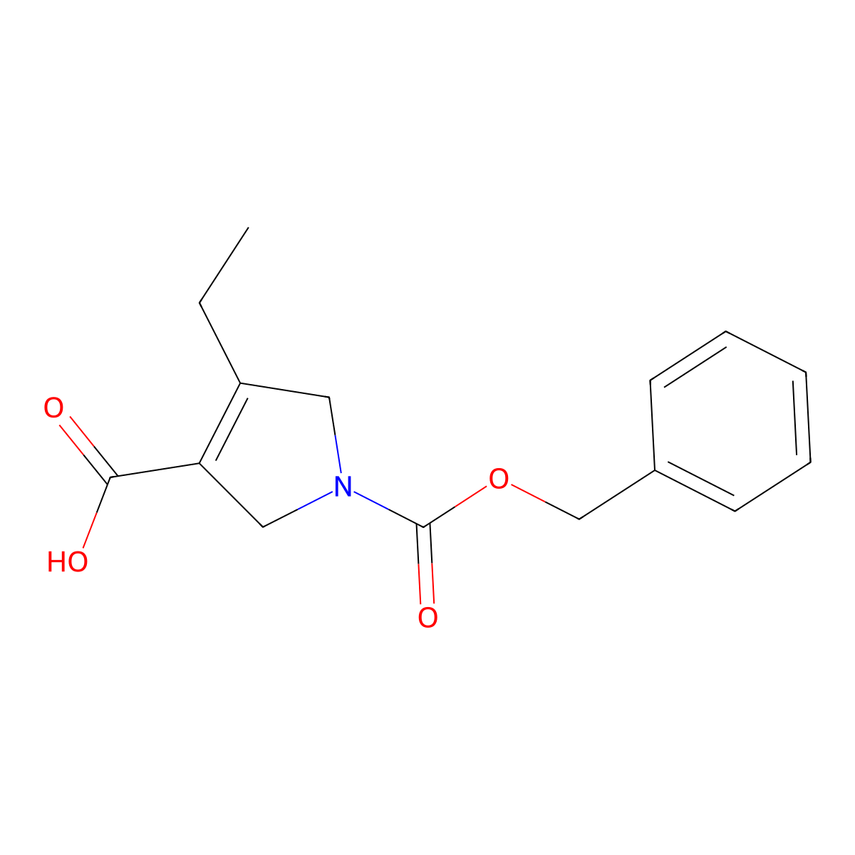 1H-Pyrrole-1,3-dicarboxylic acid, 4-ethyl-2,5-dihydro-, 1-(phenylmethyl) ester molecular structure, CAS 1869118-25-1