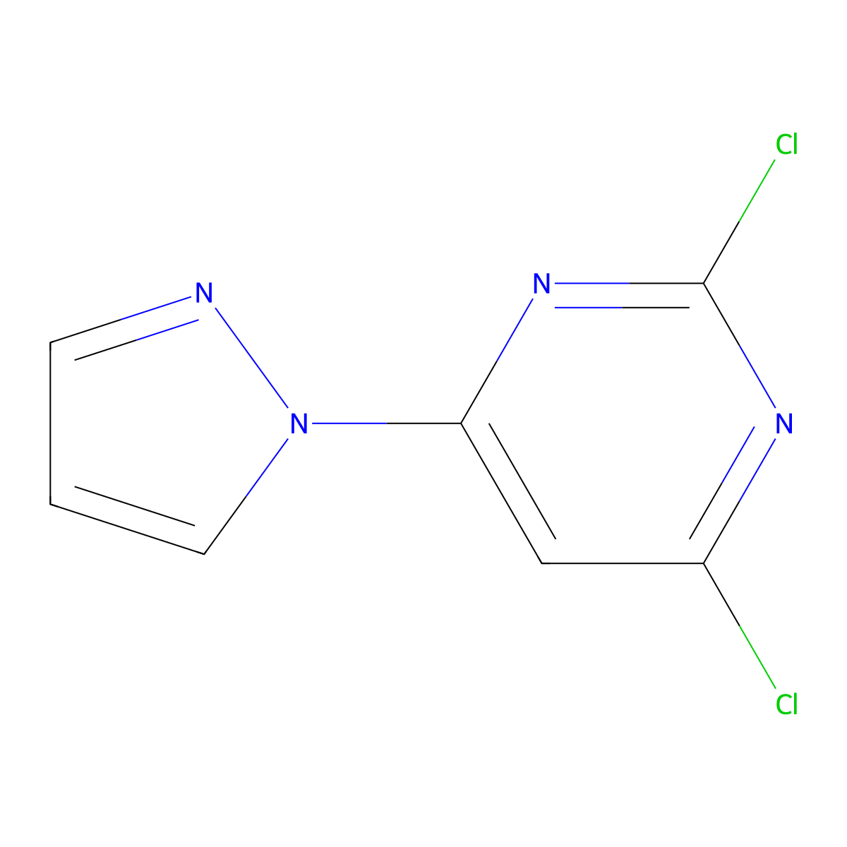 2,4-Dichloro-6-(1H-pyrazol-1-yl)pyrimidine molecular structure, CAS 1869125-13-2