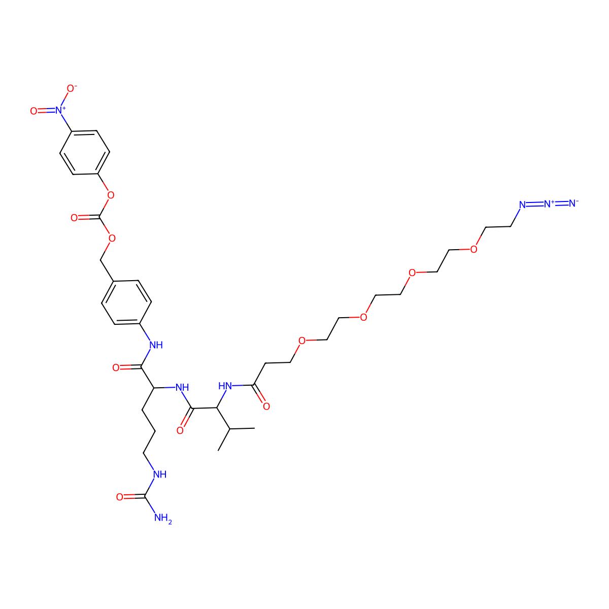 Azido-PEG(4)-Val-Cit-PAB-PNP molecular structure, CAS 1869126-60-2
