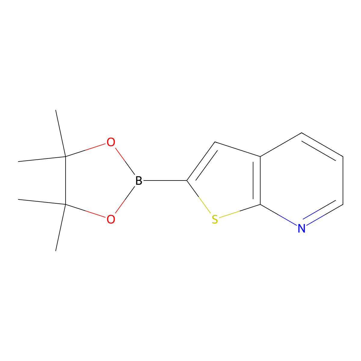 2-(Tetramethyl-1,3,2-dioxaborolan-2-yl)thieno[2,3-b]pyridine molecular structure, CAS 1869141-05-8