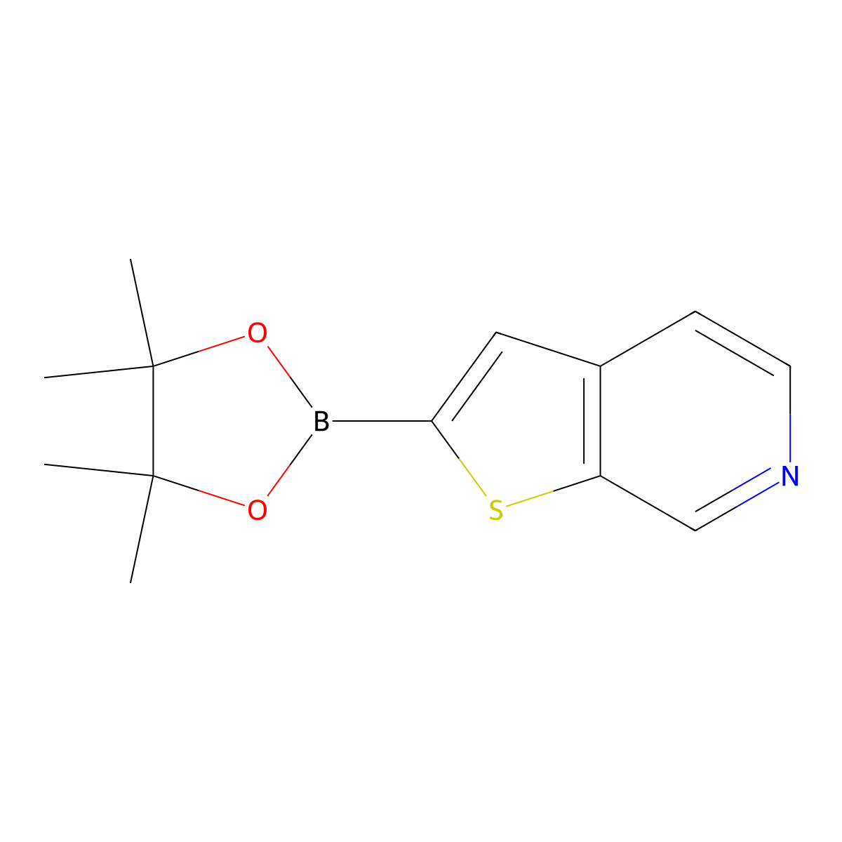 2-(Tetramethyl-1,3,2-dioxaborolan-2-yl)thieno[2,3-c]pyridine molecular structure, CAS 1869141-06-9