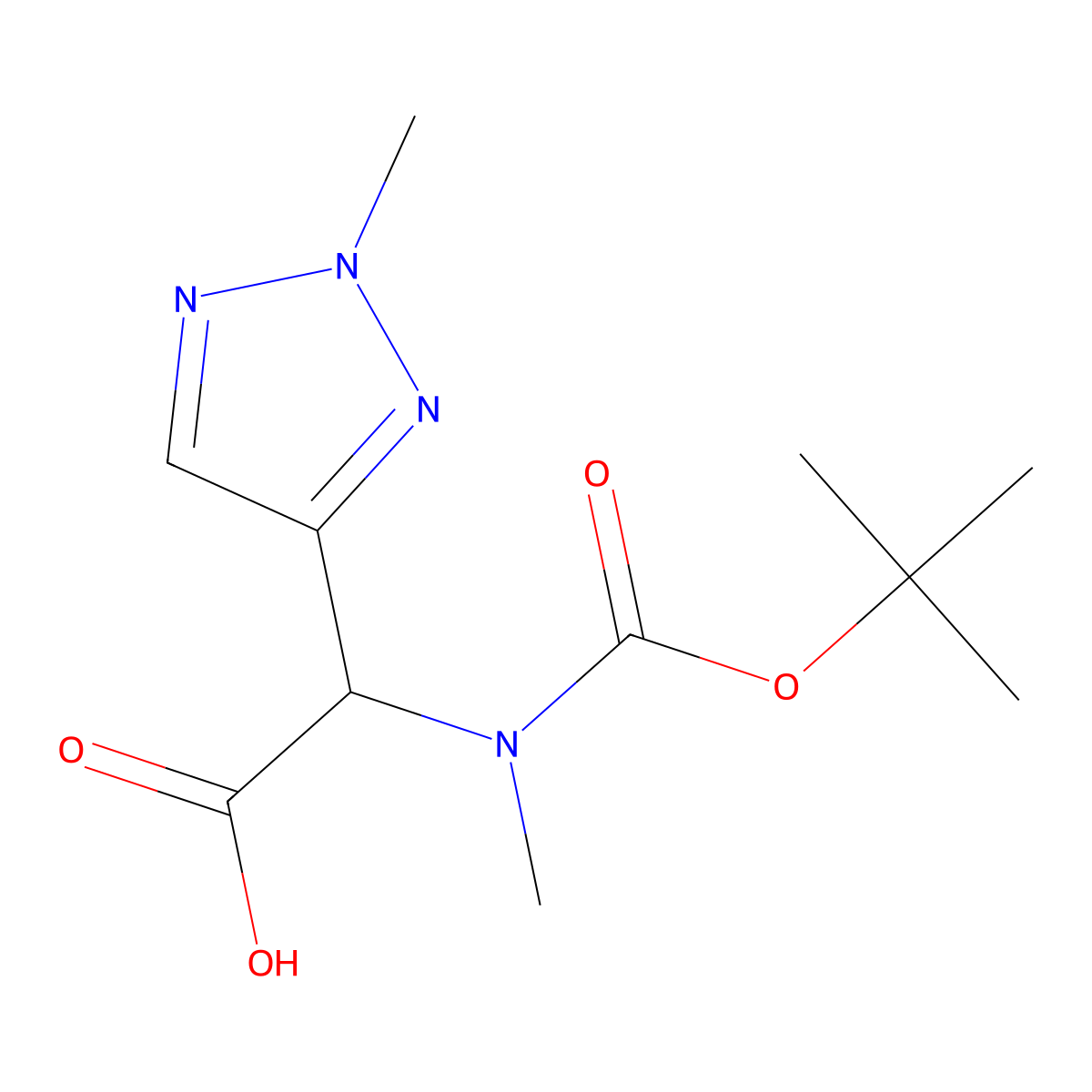 2-{[(tert-butoxy)carbonyl](methyl)amino}-2-(2-methyl-2H-1,2,3-triazol-4-yl)acetic acid molecular structure, CAS 1869166-69-7
