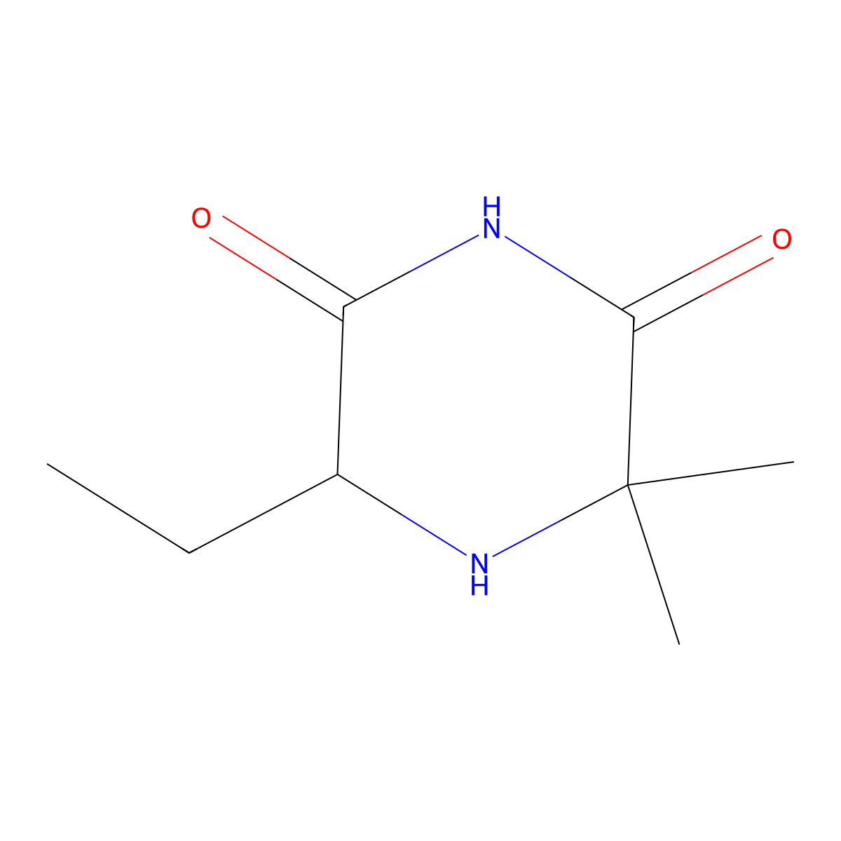 5-Ethyl-3,3-dimethylpiperazine-2,6-dione molecular structure, CAS 1869175-38-1
