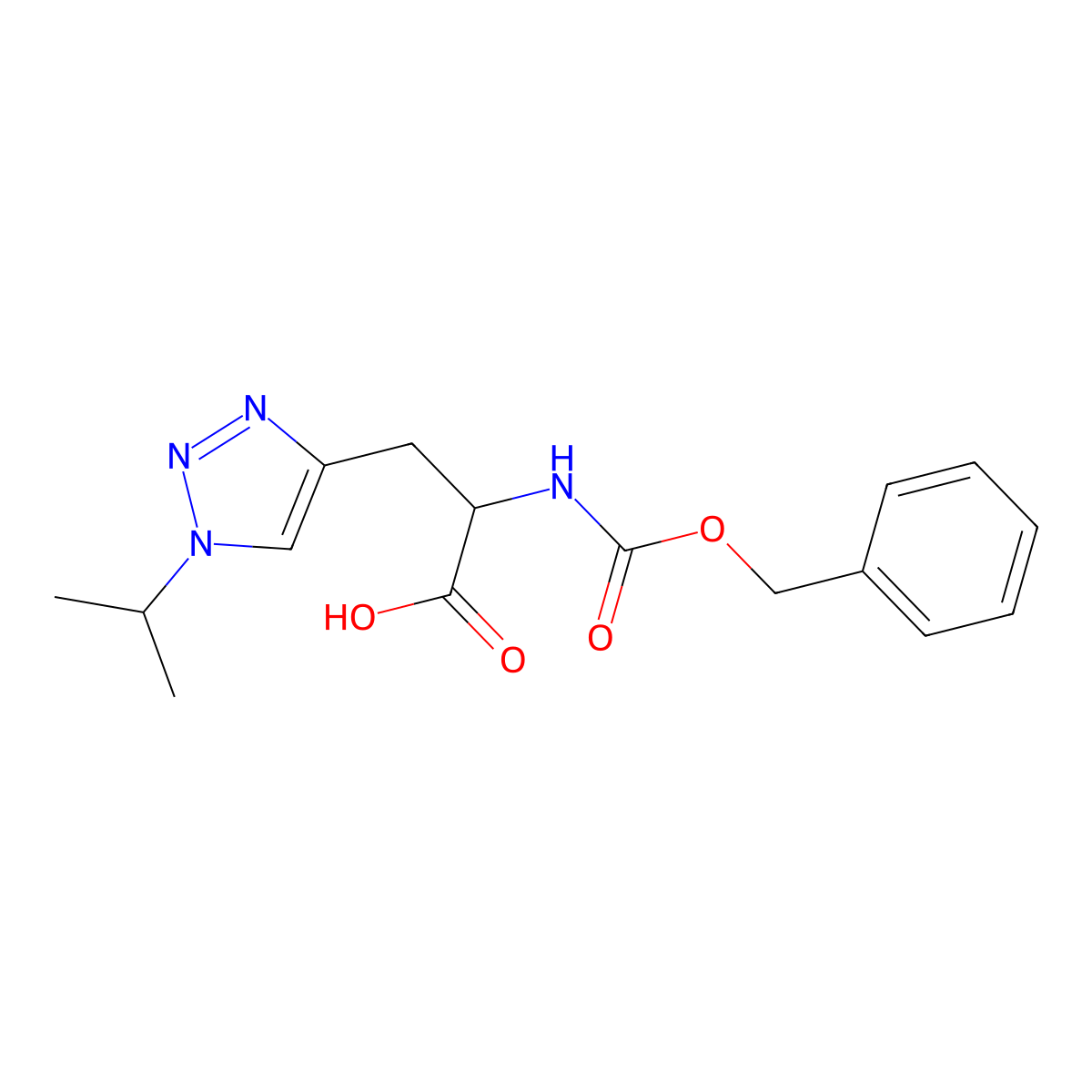 2-{[(benzyloxy)carbonyl]amino}-3-[1-(propan-2-yl)-1H-1,2,3-triazol-4-yl]propanoic acid molecular structure, CAS 1869181-77-0