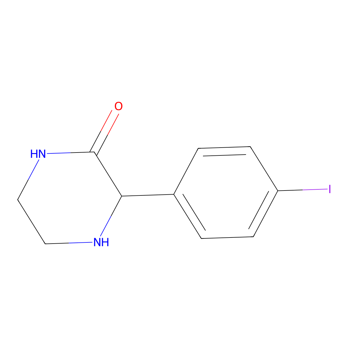 3-(4-Iodophenyl)piperazin-2-one molecular structure, CAS 1869195-99-2