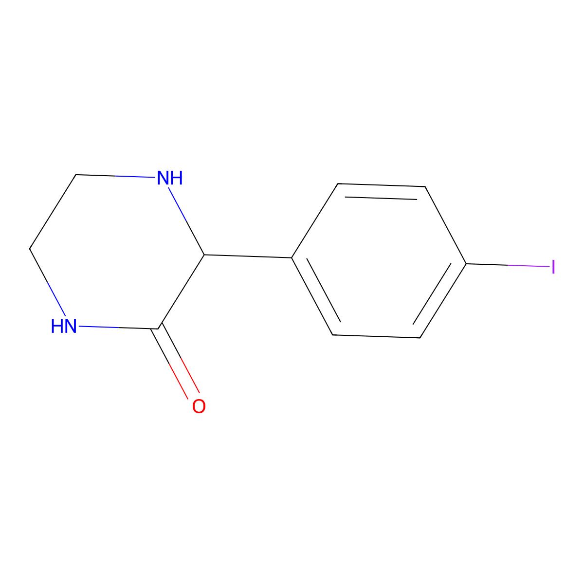3-(4-Iodophenyl)piperazin-2-one molecular structure, CAS 1869195-99-2