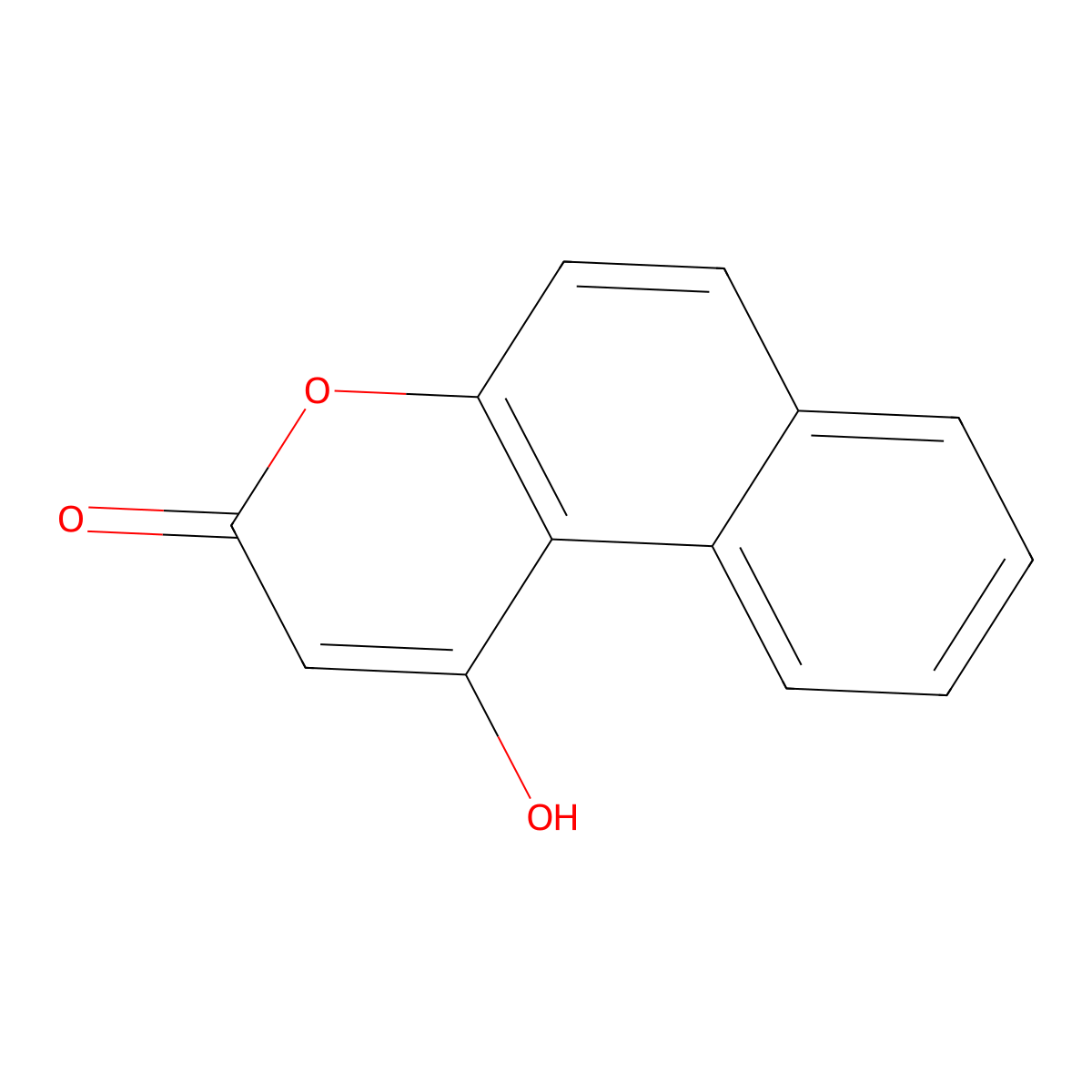 1-Hydroxy-3H-benzo[f]chromen-3-one molecular structure, CAS 18692-81-4