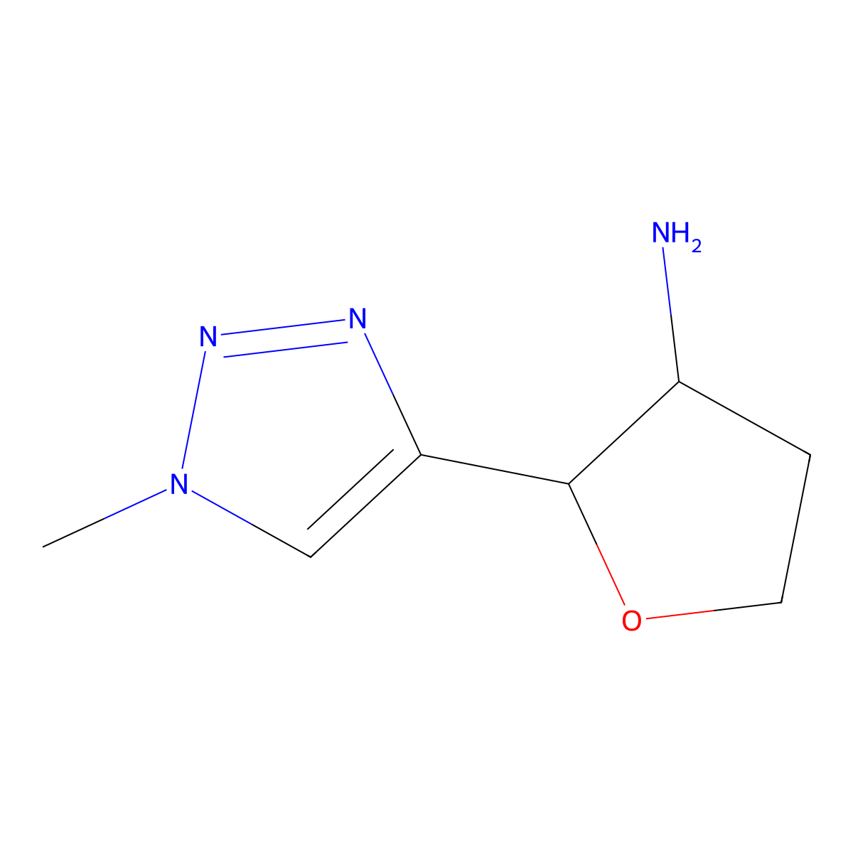 2-(1-Methyl-1H-1,2,3-triazol-4-yl)oxolan-3-amine molecular structure, CAS 1869203-38-2
