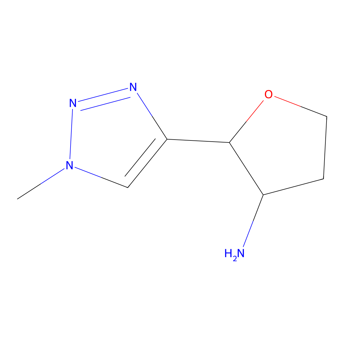2-(1-Methyl-1H-1,2,3-triazol-4-yl)oxolan-3-amine molecular structure, CAS 1869203-38-2