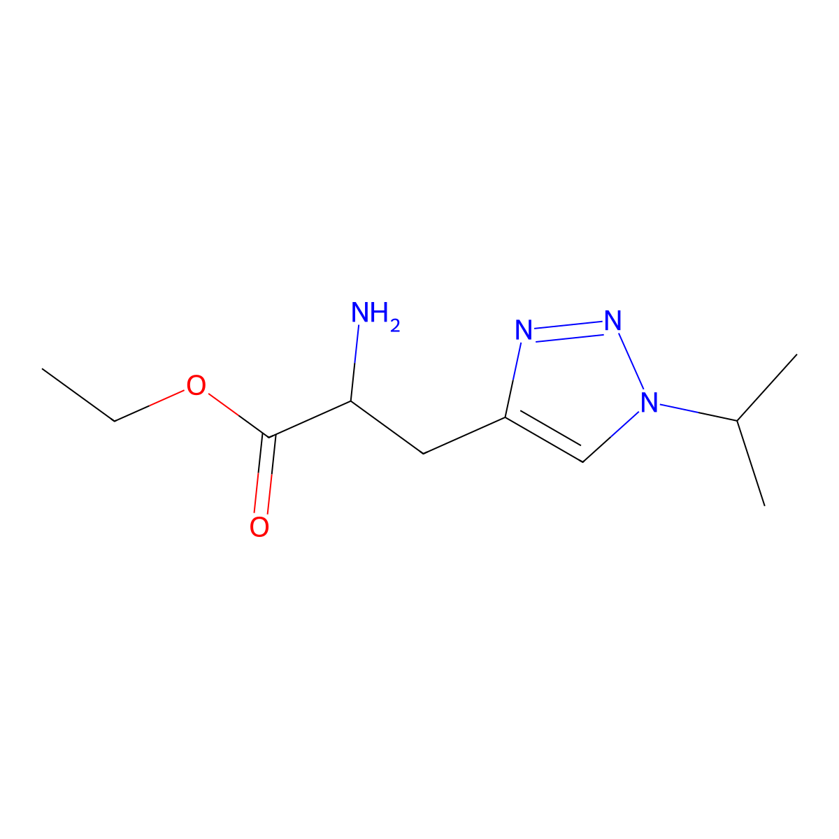 ethyl 2-amino-3-[1-(propan-2-yl)-1H-1,2,3-triazol-4-yl]propanoate molecular structure, CAS 1869285-29-9