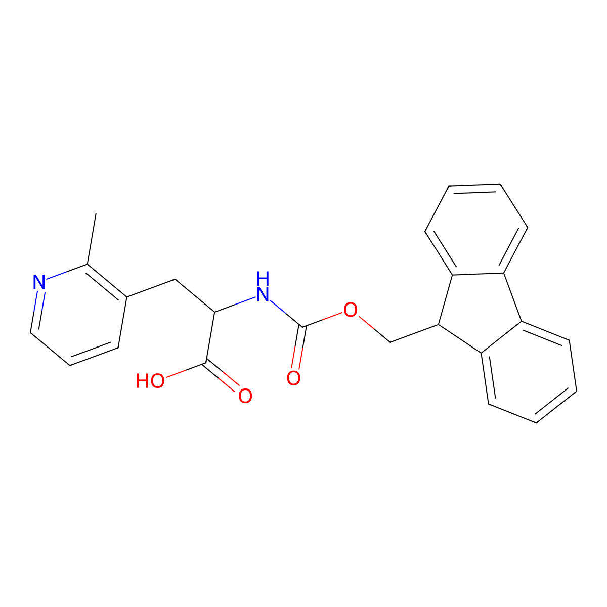 2-({[(9H-fluoren-9-yl)methoxy]carbonyl}amino)-3-(2-methylpyridin-3-yl)propanoic acid molecular structure, CAS 1869292-45-4