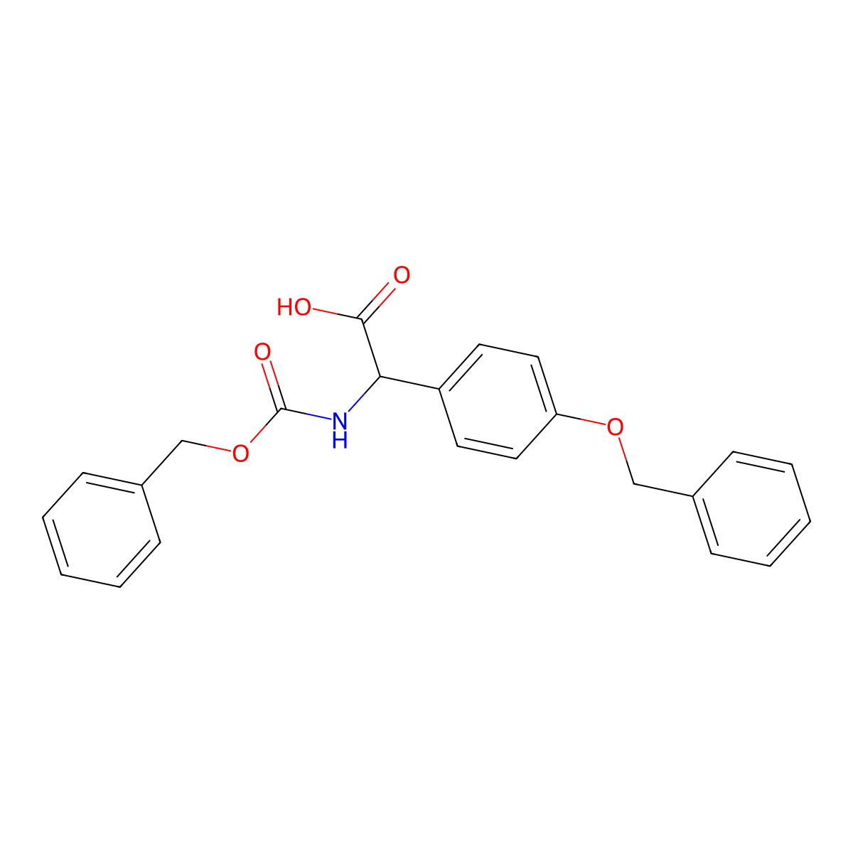 2-{[(Benzyloxy)carbonyl]amino}-2-[4-(benzyloxy)phenyl]acetic acid molecular structure, CAS 1869313-16-5