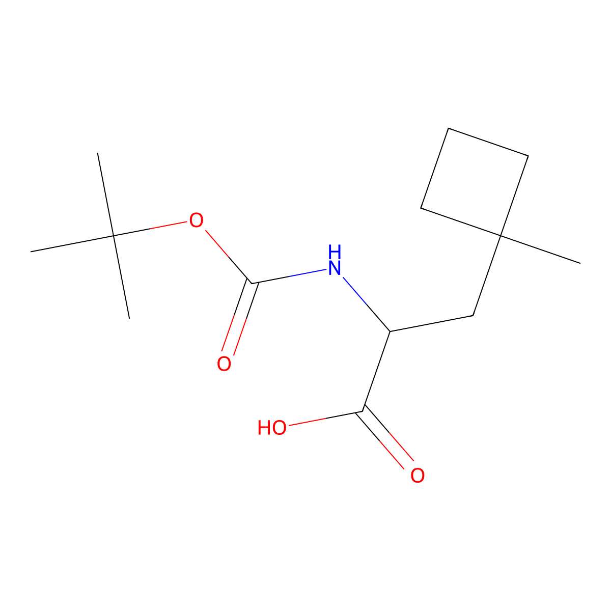 2-{[(Tert-butoxy)carbonyl]amino}-3-(1-methylcyclobutyl)propanoic acid molecular structure, CAS 1869328-74-4