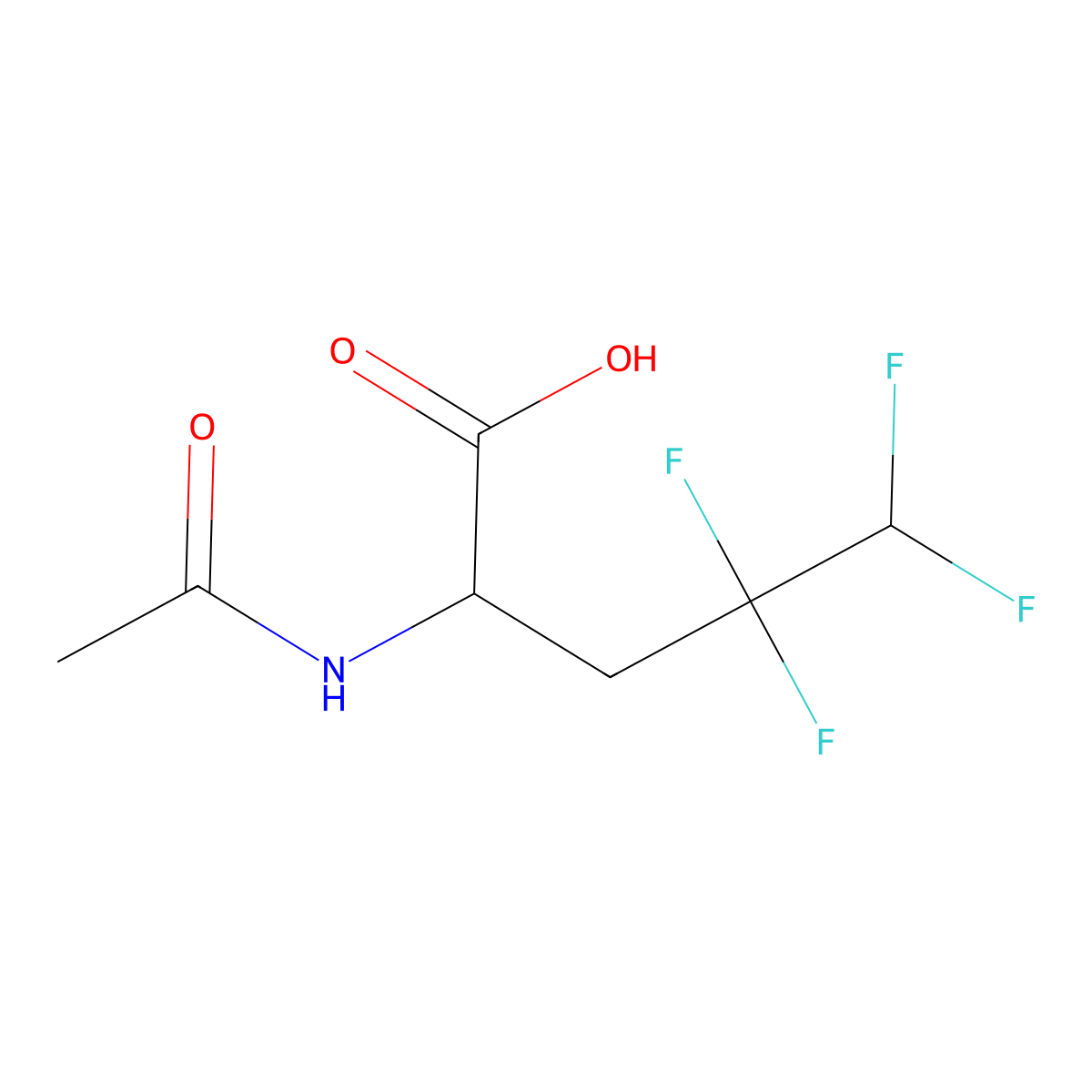2-Acetamido-4,4,5,5-tetrafluoropentanoic acid molecular structure, CAS 1869333-99-2