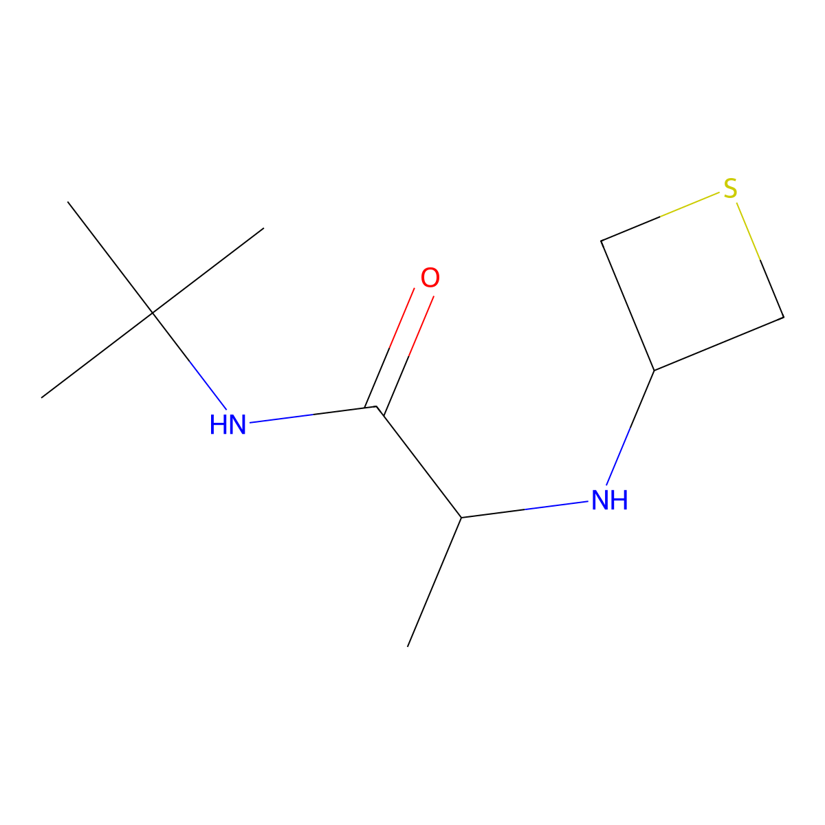 N-(tert-Butyl)-2-(thietan-3-ylamino)propanamide molecular structure, CAS 1869364-49-7