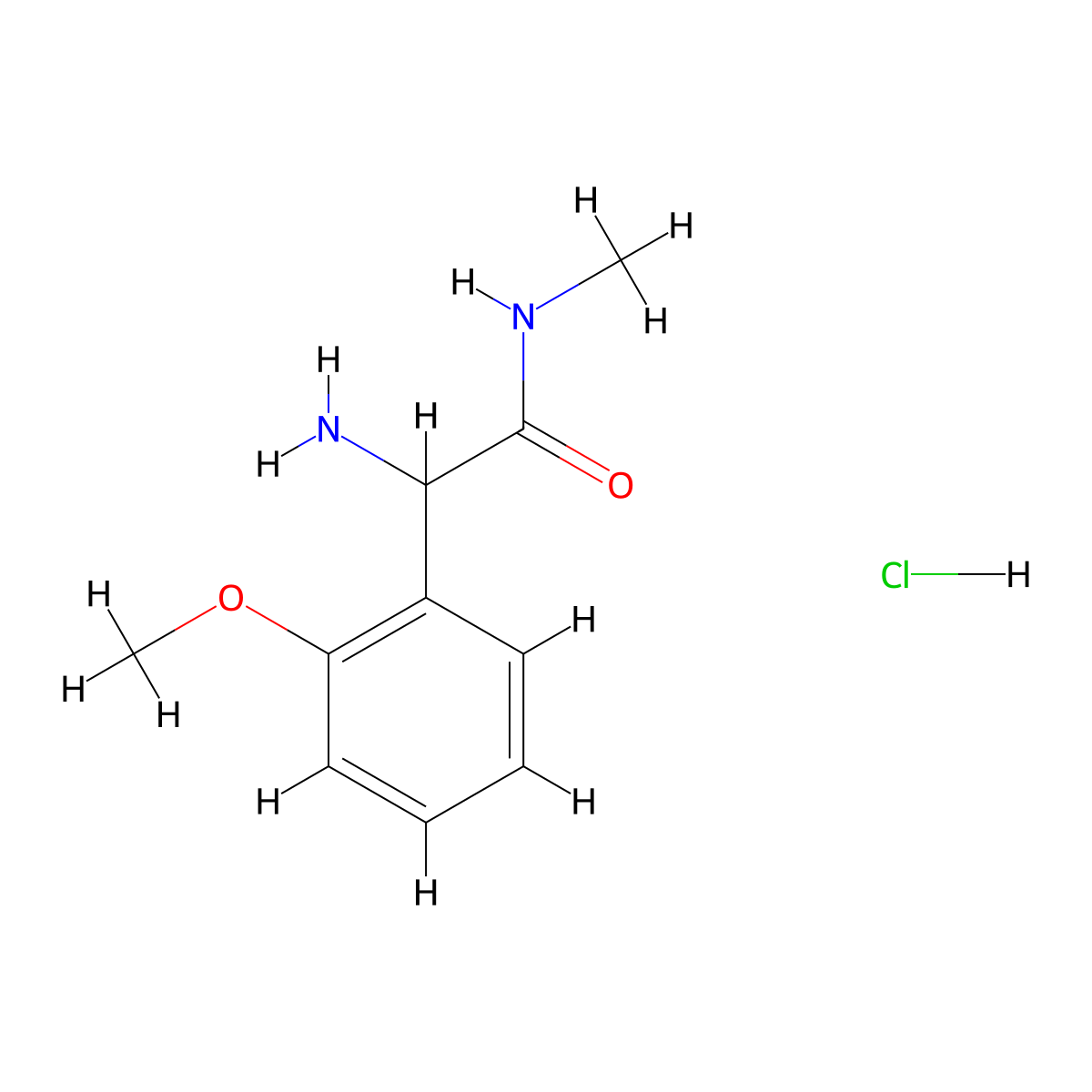 2-amino-2-(2-methoxyphenyl)-N-methylacetamide hydrochloride molecular structure, CAS 1869379-22-5