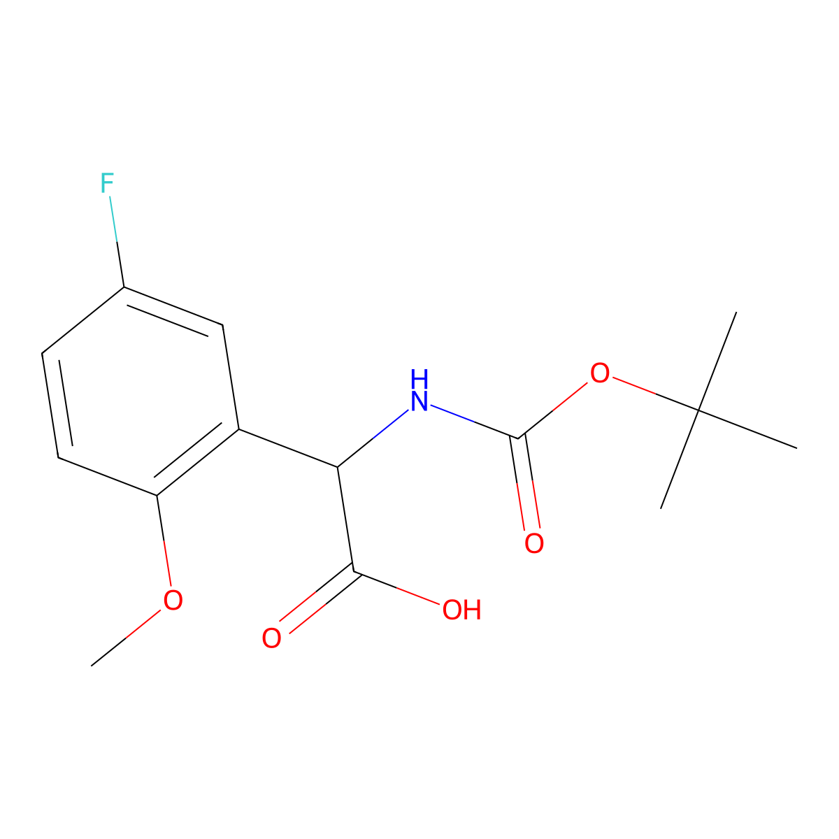 2-{[(Tert-butoxy)carbonyl]amino}-2-(5-fluoro-2-methoxyphenyl)acetic acid molecular structure, CAS 1869416-63-6