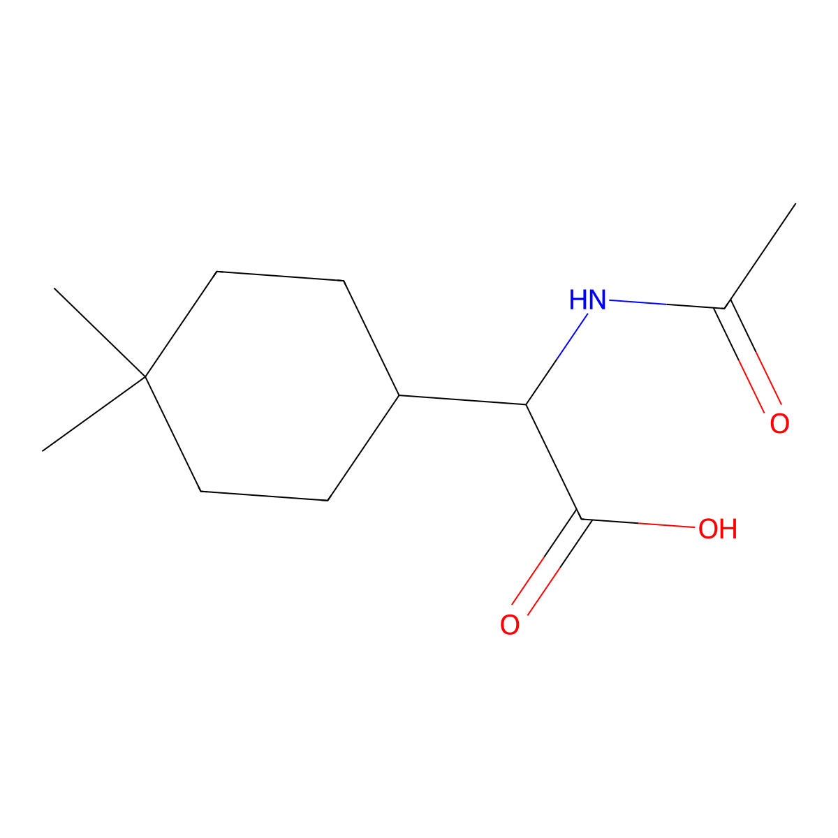2-(4,4-Dimethylcyclohexyl)-2-acetamidoacetic acid molecular structure, CAS 1869446-54-7