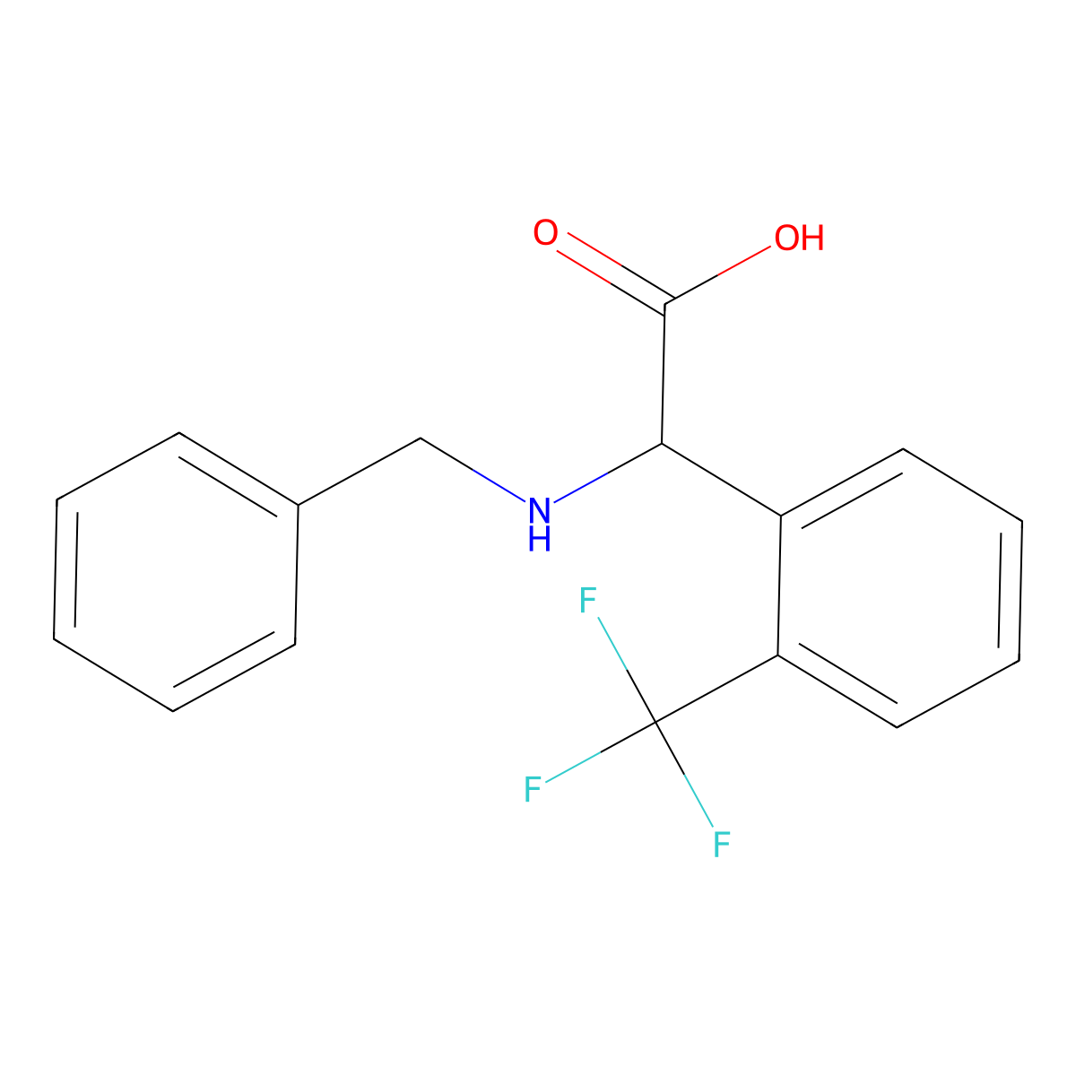(Benzylamino)[2-(trifluoromethyl)phenyl]acetic acid molecular structure, CAS 1869464-78-7