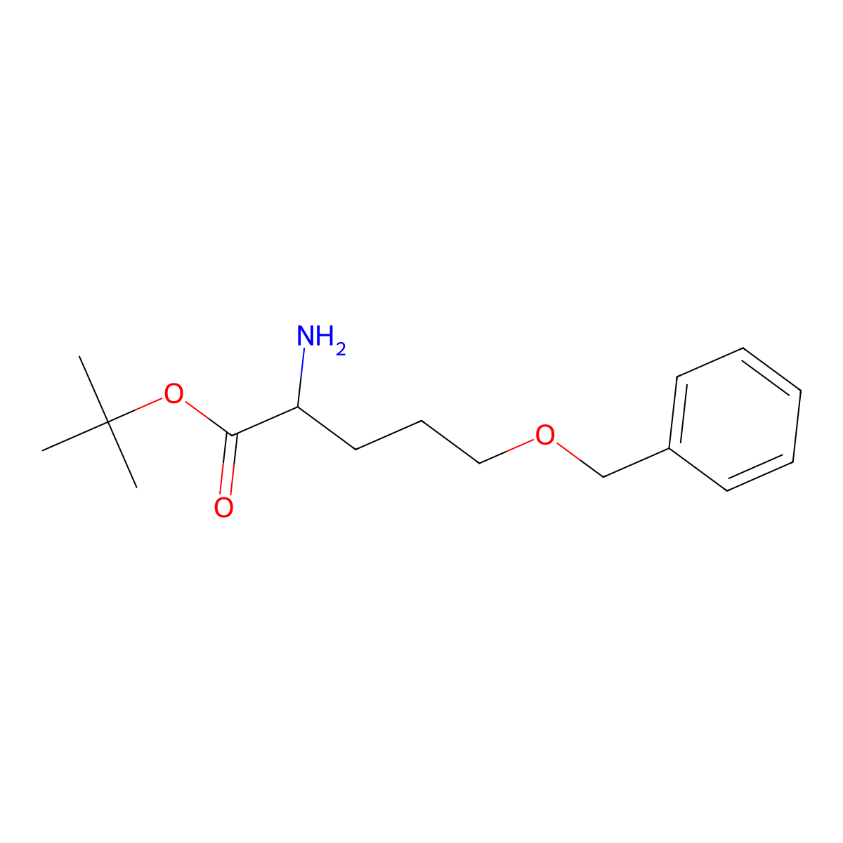 Tert-butyl 2-amino-5-(benzyloxy)pentanoate molecular structure, CAS 1869517-31-6