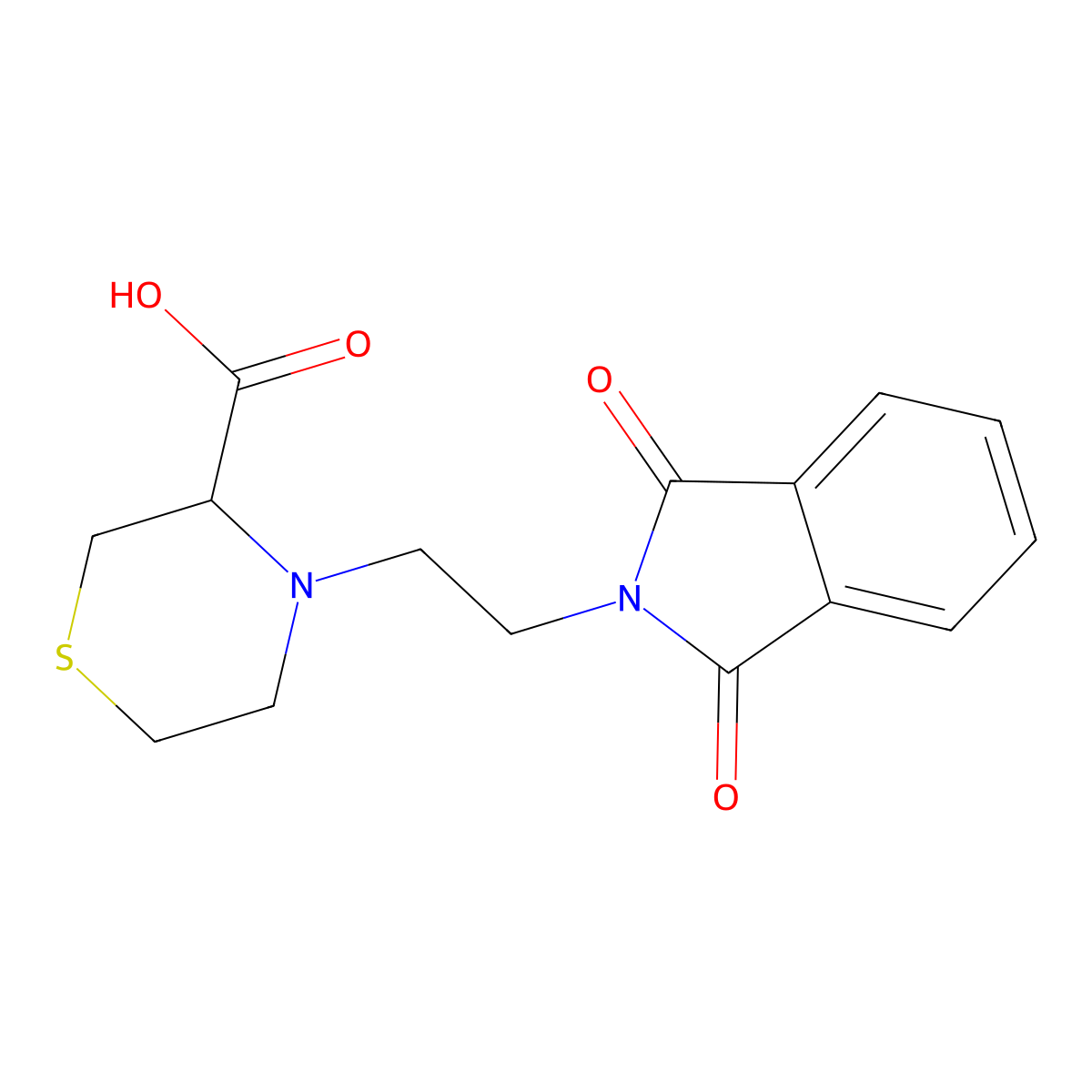 4-(2-(1,3-Dioxoisoindolin-2-yl)ethyl)thiomorpholine-3-carboxylic acid molecular structure, CAS 1869520-38-6