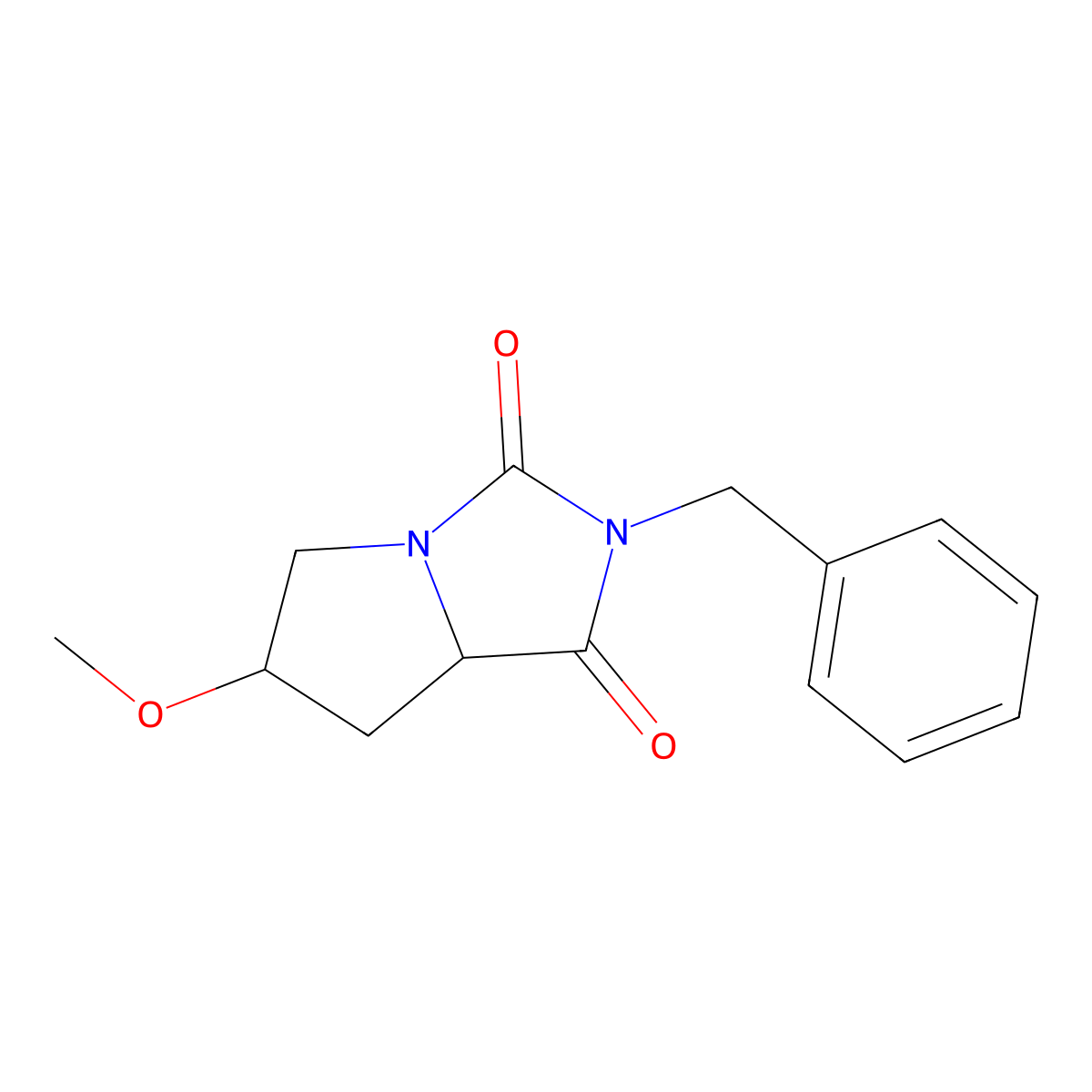 2-Benzyl-6-methoxytetrahydro-1H-pyrrolo[1,2-C]imidazole-1,3(2H)-dione molecular structure, CAS 1869524-87-7