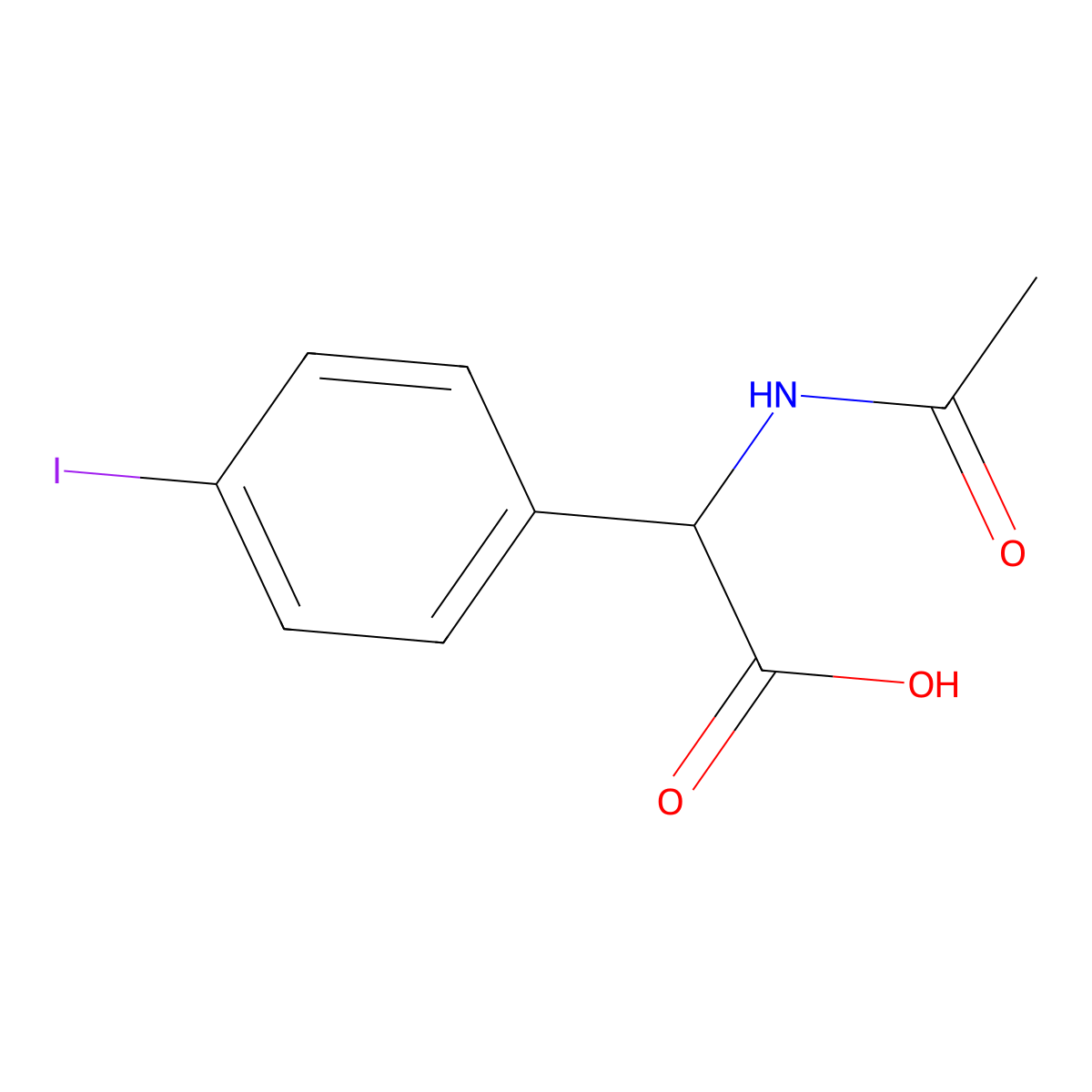 2-Acetamido-2-(4-iodophenyl)acetic acid molecular structure, CAS 1869543-75-8