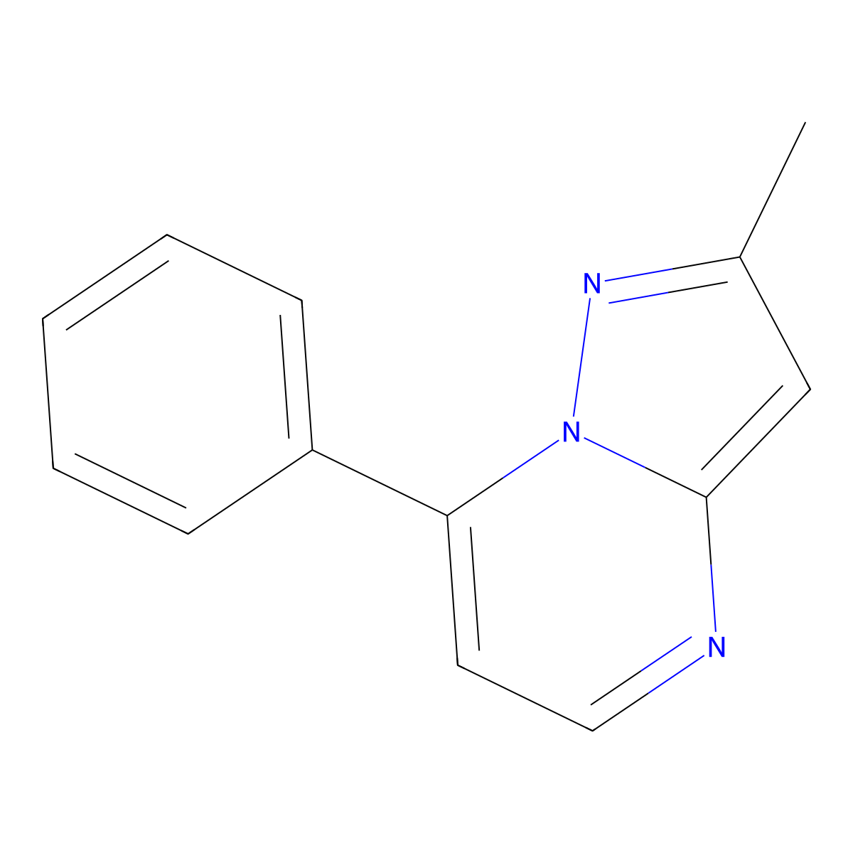 2-Methyl-7-phenylpyrazolo[1,5-a]pyrimidine molecular structure, CAS 186956-64-9