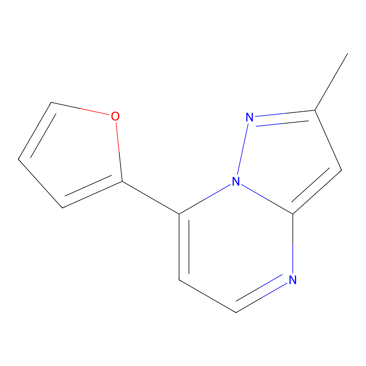 7-(Furan-2-yl)-2-methylpyrazolo[1,5-a]pyrimidine molecular structure, CAS 186956-76-3