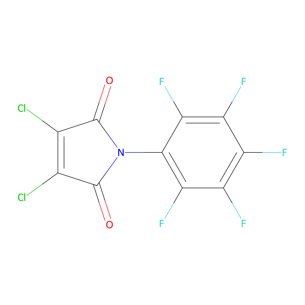 3,4-Dichloro-1-(pentafluorophenyl)-1H-pyrrole-2,5-dione molecular structure, CAS 186958-58-7