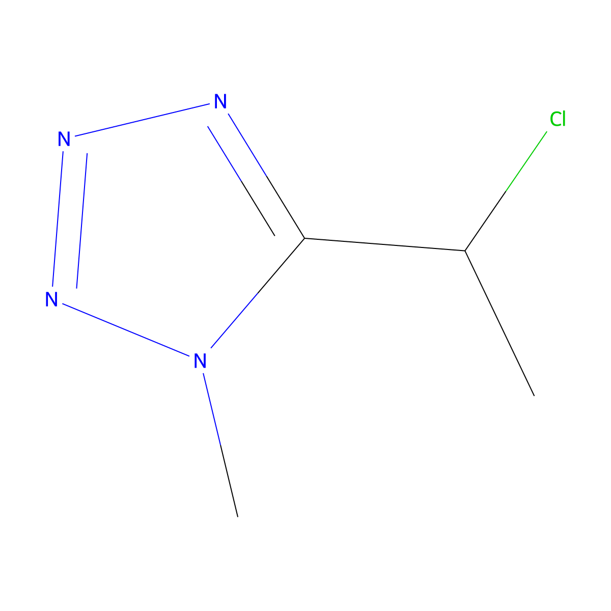 5-(1-chloroethyl)-1-methyl-1H-1,2,3,4-tetrazole molecular structure, CAS 186958-71-4