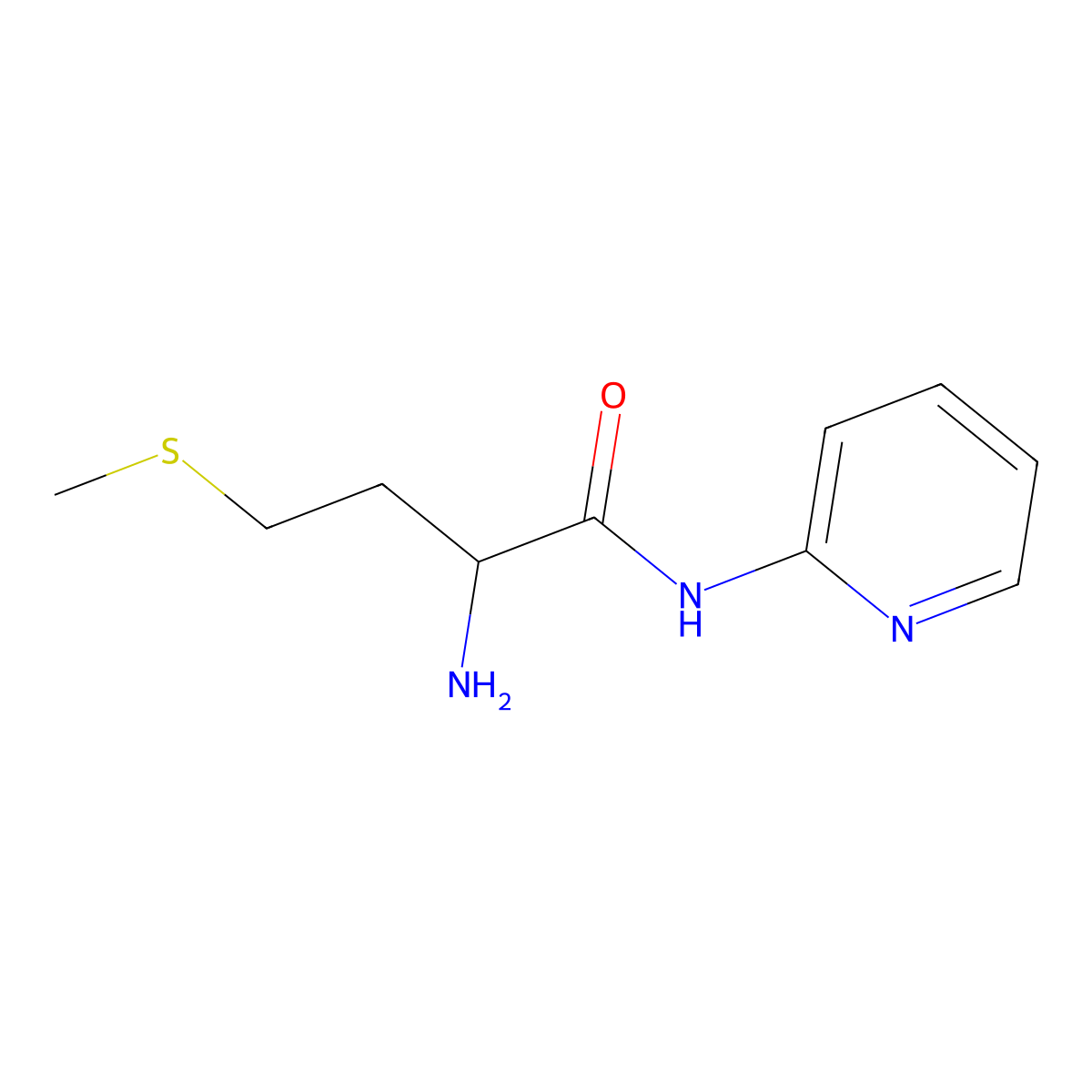 2-amino-4-(methylsulfanyl)-N-(pyridin-2-yl)butanamide molecular structure, CAS 1869584-73-5